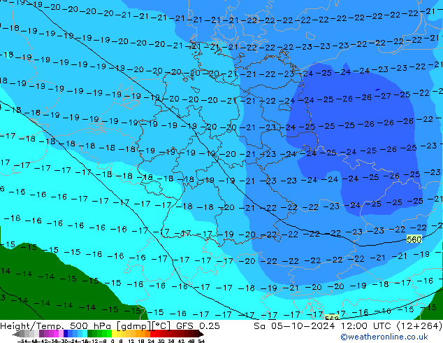 Z500/Rain (+SLP)/Z850 GFS 0.25 ��� 05.10.2024 12 UTC