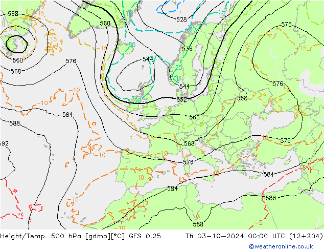 Z500/Rain (+SLP)/Z850 GFS 0.25 Qui 03.10.2024 00 UTC