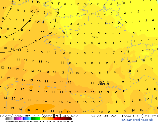 Z500/Rain (+SLP)/Z850 GFS 0.25 Su 29.09.2024 18 UTC