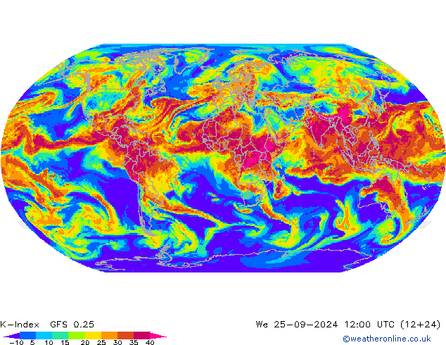 K-Index GFS 0.25 We 25.09.2024 12 UTC