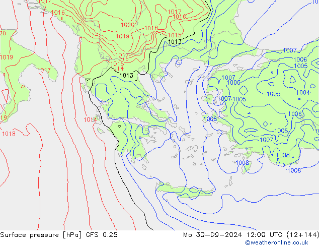 GFS 0.25: Mo 30.09.2024 12 UTC