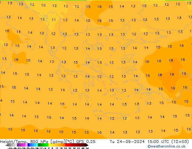 Z500/Rain (+SLP)/Z850 GFS 0.25 wto. 24.09.2024 15 UTC