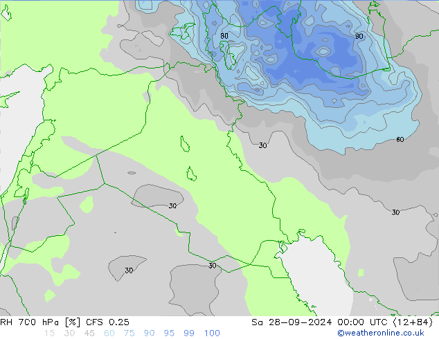 RV 700 hPa GFS 0.25 za 28.09.2024 00 UTC