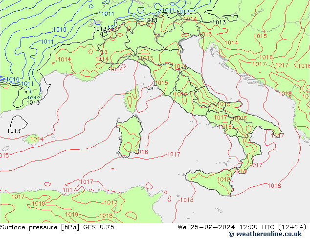 GFS 0.25: St 25.09.2024 12 UTC