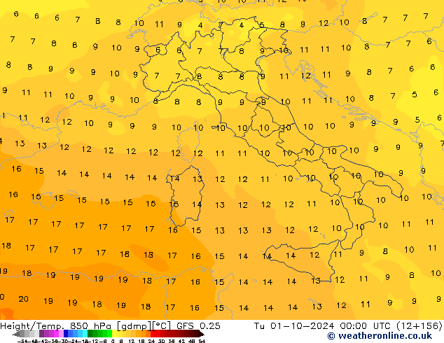 Z500/Rain (+SLP)/Z850 GFS 0.25 mar 01.10.2024 00 UTC