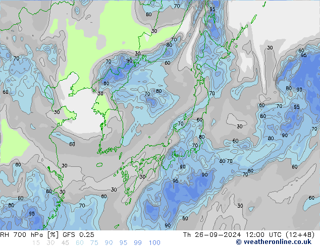 RV 700 hPa GFS 0.25 do 26.09.2024 12 UTC