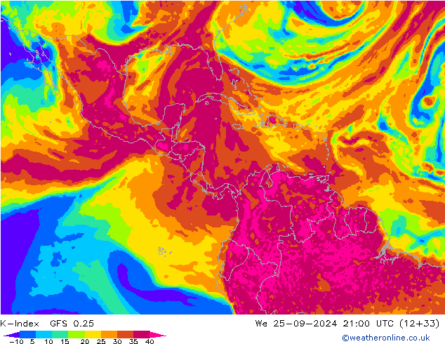 K-Index GFS 0.25 wo 25.09.2024 21 UTC