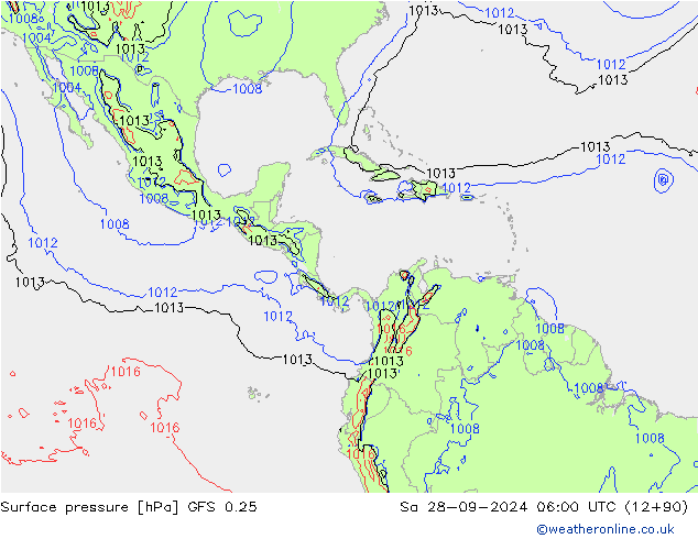 Yer basıncı GFS 0.25 Cts 28.09.2024 06 UTC