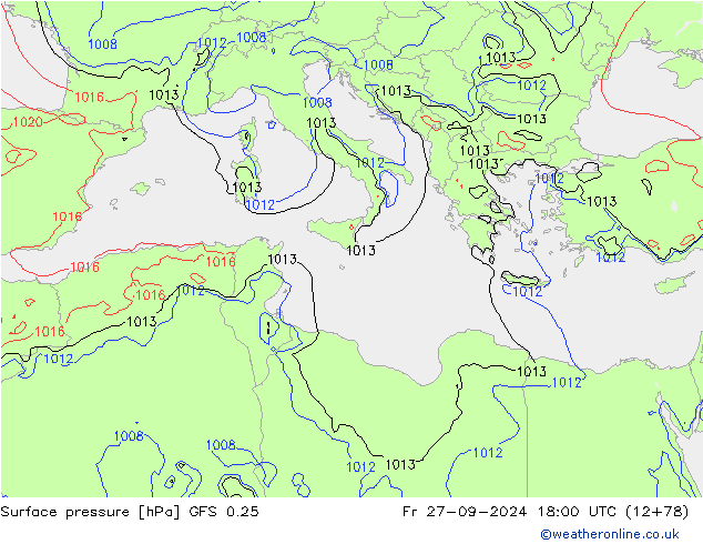 GFS 0.25: Sex 27.09.2024 18 UTC