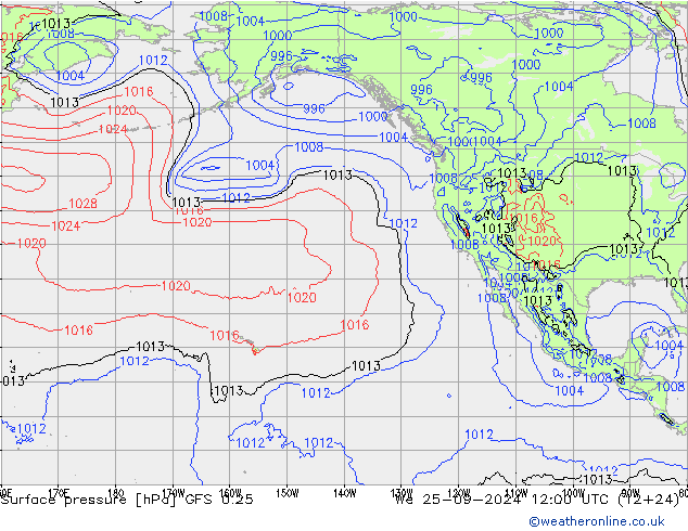 GFS 0.25: Qua 25.09.2024 12 UTC