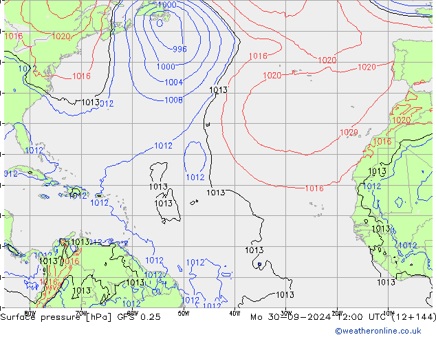 GFS 0.25: пн 30.09.2024 12 UTC