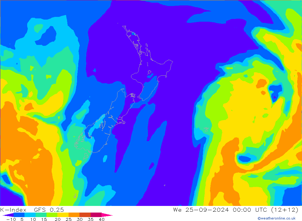 K-Index GFS 0.25 We 25.09.2024 00 UTC