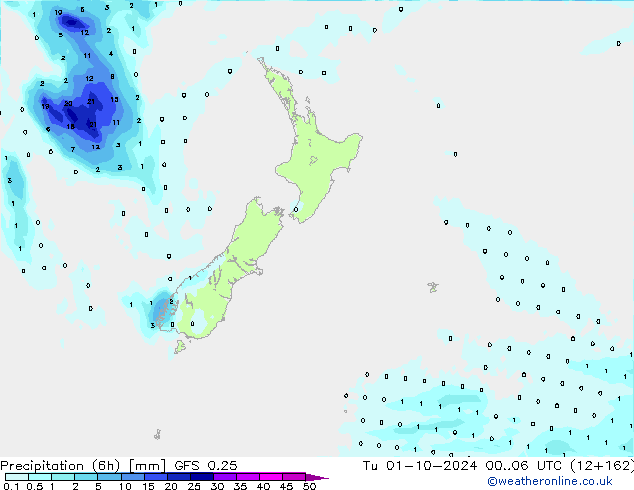 Z500/Rain (+SLP)/Z850 GFS 0.25 mar 01.10.2024 06 UTC