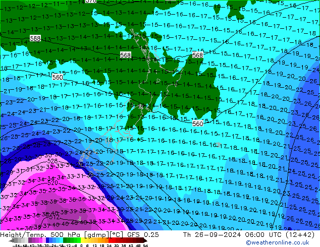 Z500/Regen(+SLP)/Z850 GFS 0.25 do 26.09.2024 06 UTC