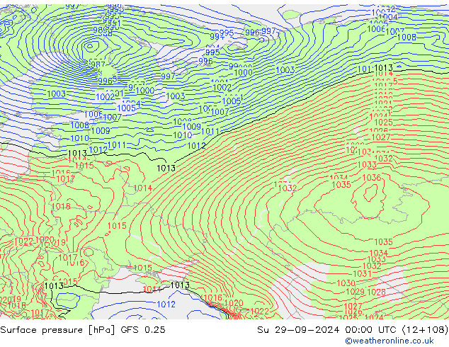 GFS 0.25: Su 29.09.2024 00 UTC