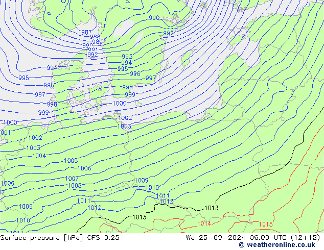 GFS 0.25: We 25.09.2024 06 UTC