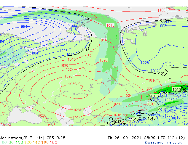 джет/приземное давление GFS 0.25 чт 26.09.2024 06 UTC