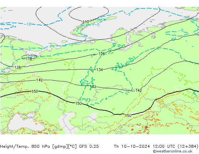 Z500/Regen(+SLP)/Z850 GFS 0.25 do 10.10.2024 12 UTC