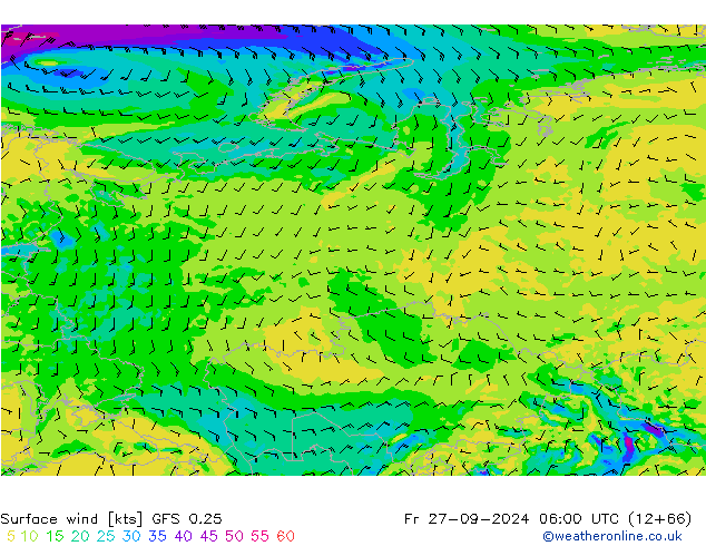  10 m GFS 0.25  27.09.2024 06 UTC