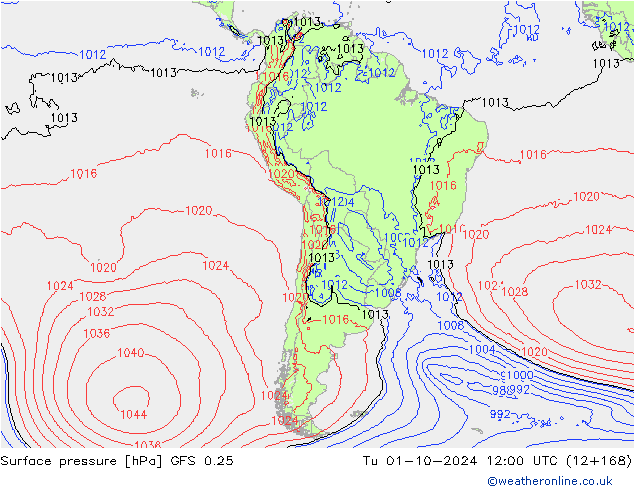 GFS 0.25: Ter 01.10.2024 12 UTC