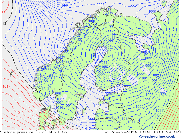 GFS 0.25: Cts 28.09.2024 18 UTC