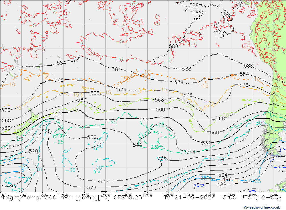 Z500/Regen(+SLP)/Z850 GFS 0.25 di 24.09.2024 15 UTC