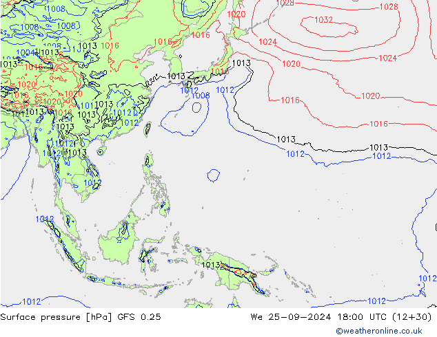 GFS 0.25: wo 25.09.2024 18 UTC