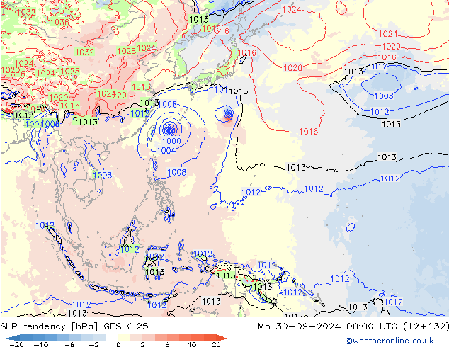 tendencja GFS 0.25 pon. 30.09.2024 00 UTC