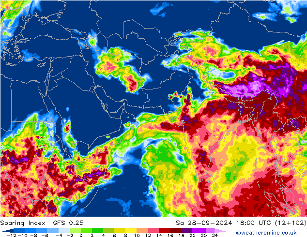 Soaring Index GFS 0.25 Sa 28.09.2024 18 UTC