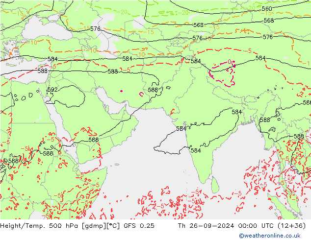 Z500/Rain (+SLP)/Z850 GFS 0.25 Th 26.09.2024 00 UTC