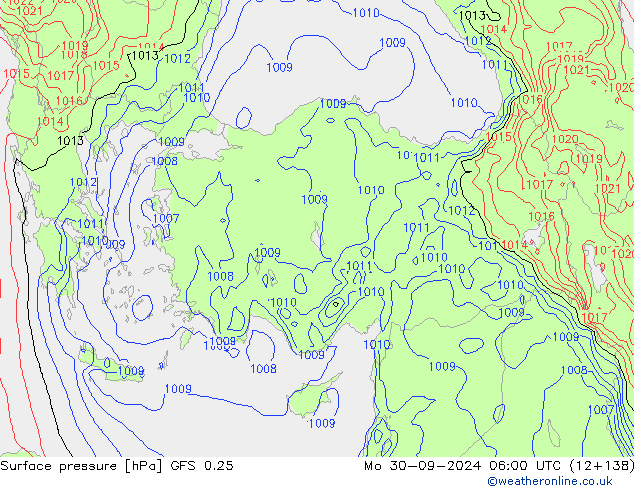 GFS 0.25: lun 30.09.2024 06 UTC