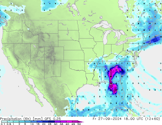 Z500/Rain (+SLP)/Z850 GFS 0.25 Pá 27.09.2024 00 UTC