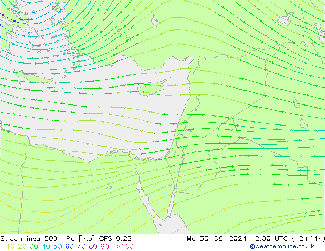 Streamlines 500 hPa GFS 0.25 Mo 30.09.2024 12 UTC