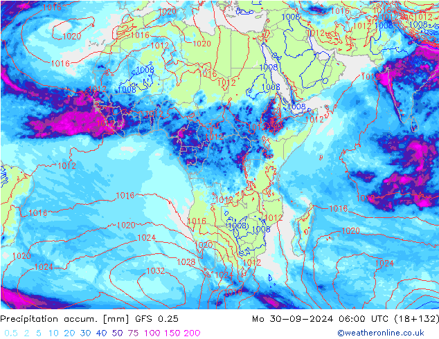 Precipitation accum. GFS 0.25 Seg 30.09.2024 06 UTC