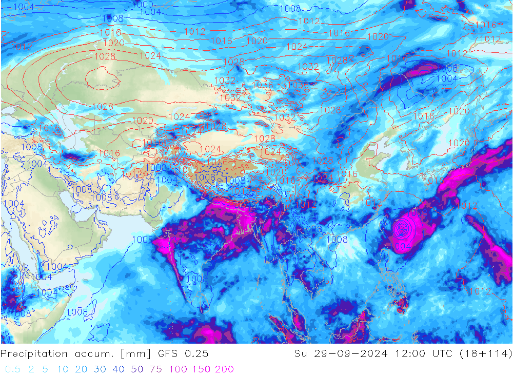 Nied. akkumuliert GFS 0.25 So 29.09.2024 12 UTC