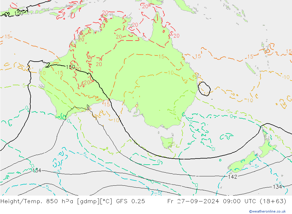 Z500/Rain (+SLP)/Z850 GFS 0.25 vie 27.09.2024 09 UTC