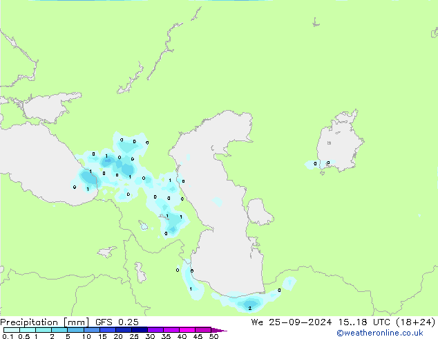 Yağış GFS 0.25 Çar 25.09.2024 18 UTC