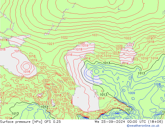 GFS 0.25: wo 25.09.2024 00 UTC