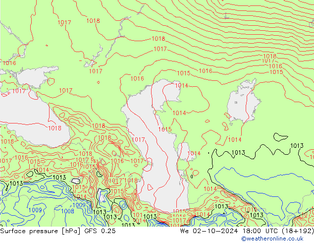 GFS 0.25: wo 02.10.2024 18 UTC