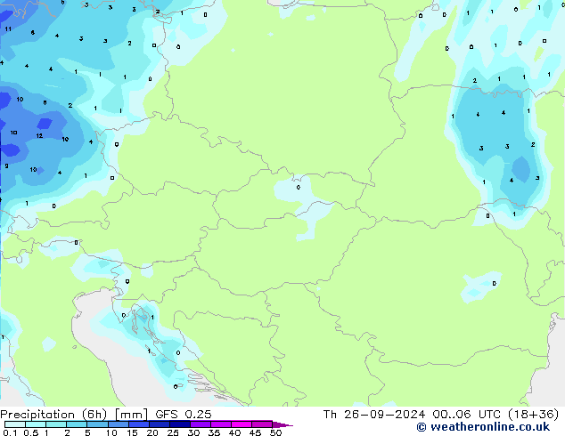 Z500/Rain (+SLP)/Z850 GFS 0.25 Th 26.09.2024 06 UTC