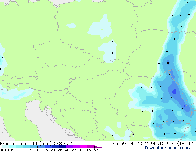 Z500/Rain (+SLP)/Z850 GFS 0.25 lun 30.09.2024 12 UTC