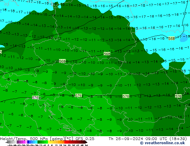 Z500/Regen(+SLP)/Z850 GFS 0.25 do 26.09.2024 09 UTC