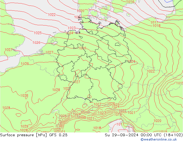 GFS 0.25: dim 29.09.2024 00 UTC