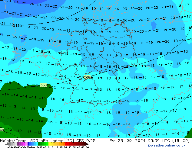 Z500/Rain (+SLP)/Z850 GFS 0.25 mer 25.09.2024 03 UTC