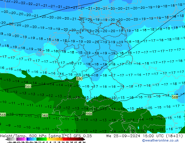 Z500/Regen(+SLP)/Z850 GFS 0.25 wo 25.09.2024 15 UTC