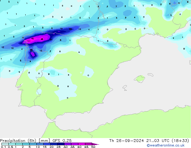 Z500/Rain (+SLP)/Z850 GFS 0.25 czw. 26.09.2024 03 UTC