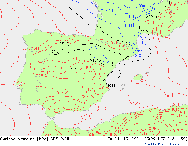 GFS 0.25: mar 01.10.2024 00 UTC