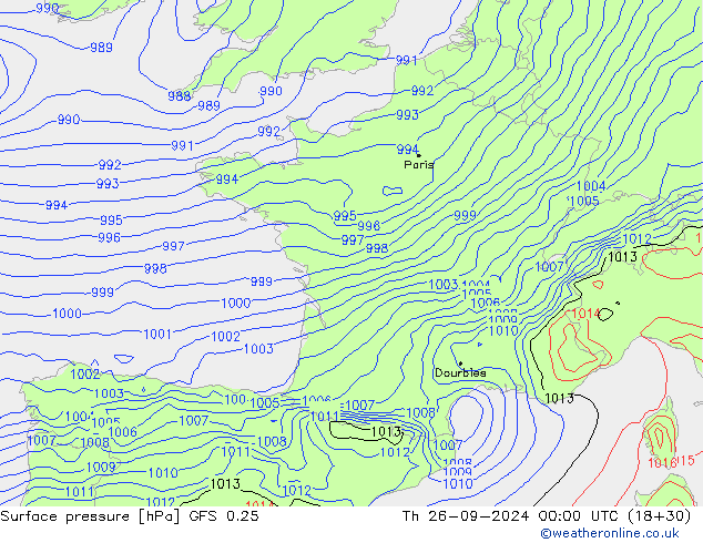 GFS 0.25: jue 26.09.2024 00 UTC