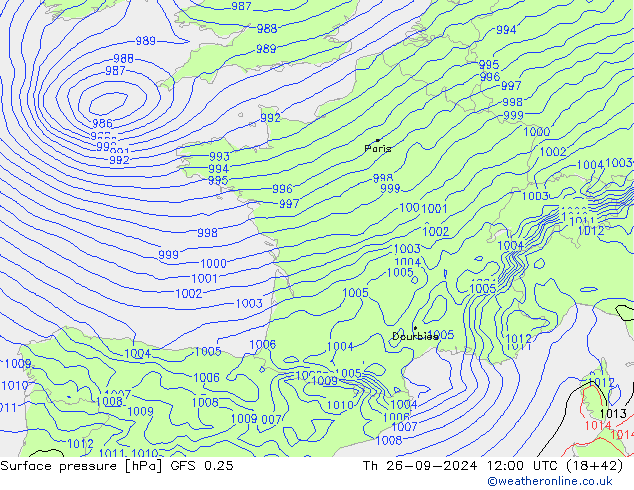 GFS 0.25: Th 26.09.2024 12 UTC