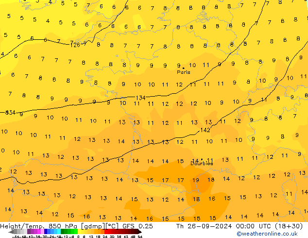 Z500/Rain (+SLP)/Z850 GFS 0.25 чт 26.09.2024 00 UTC